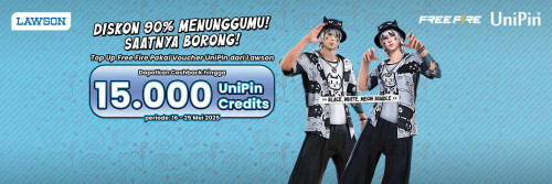 Beli Voucher UniPin di Lawson, Cashback 15rb dan dan 90% di Lucky Wheel FF!!!